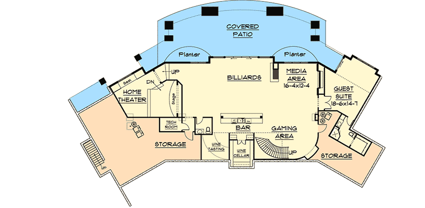 Plan 9500RW: Luxurious Craftsman Detailing - Floor Plan - Lower Level - Craftsman, Mountain, Rustic