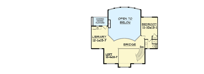 Plan 9531RW: Sweeping Rear Deck with Barrel Roof - Floor Plan - 2nd Floor - Craftsman, Mountain, Rustic