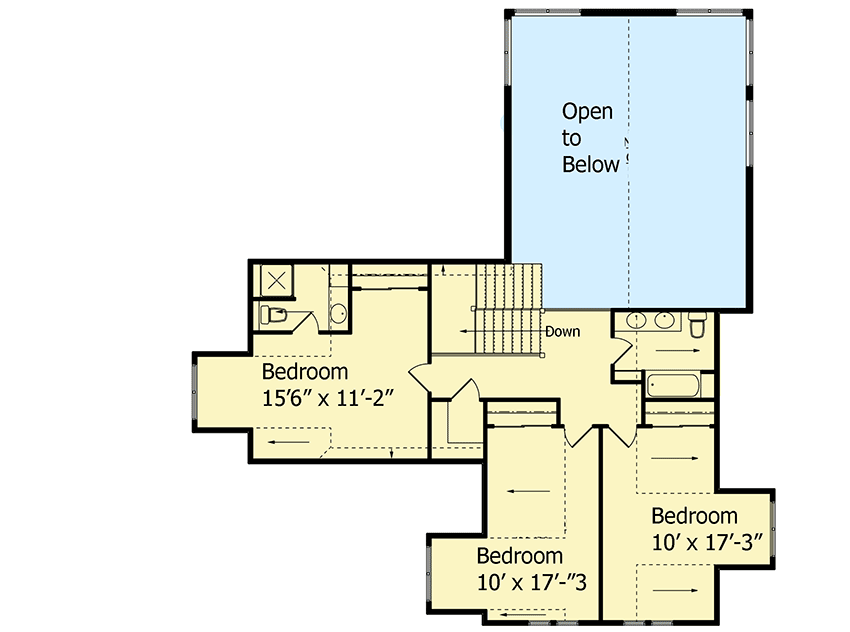 Plan 9533RW: Magnificent Bungalow Charm - Floor Plan - 2nd Floor - Bungalow, Country, Craftsman, Rustic