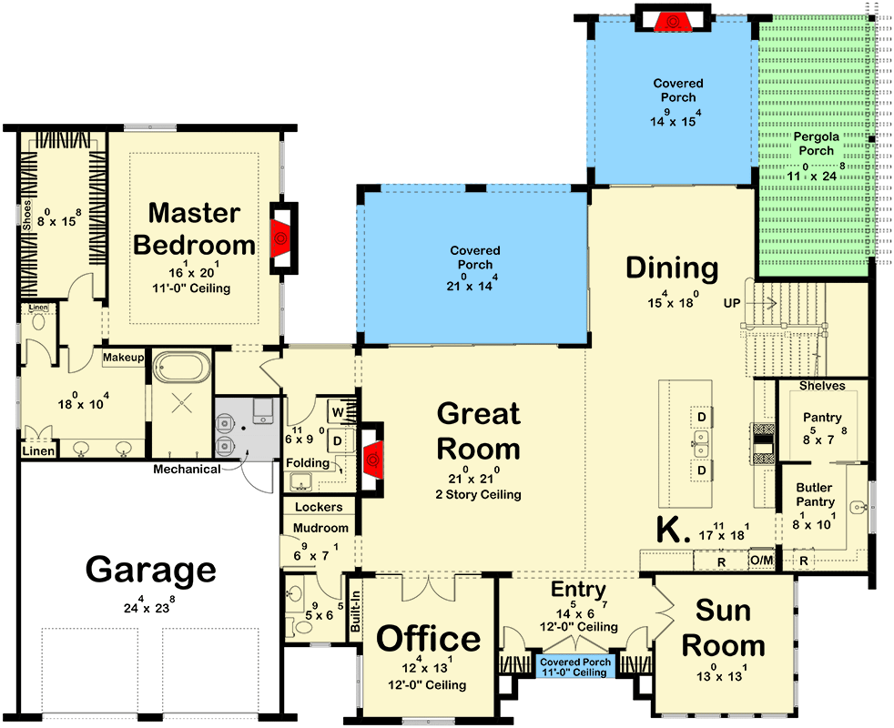 Plan 623632DJ: Spacious Coastal Contemporary House Plan with 4 Bedrooms and Grand Porches - Floor Plan - Image #21 - Coastal Contemporary, Contemporary, Florida-Style