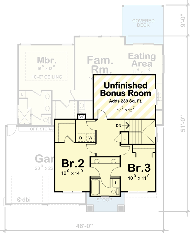 Plan 42748DB: Craftsman House Plan with 3 Bedrooms and Main Level Master - Floor Plan - Image #7 - Craftsman, Traditional
