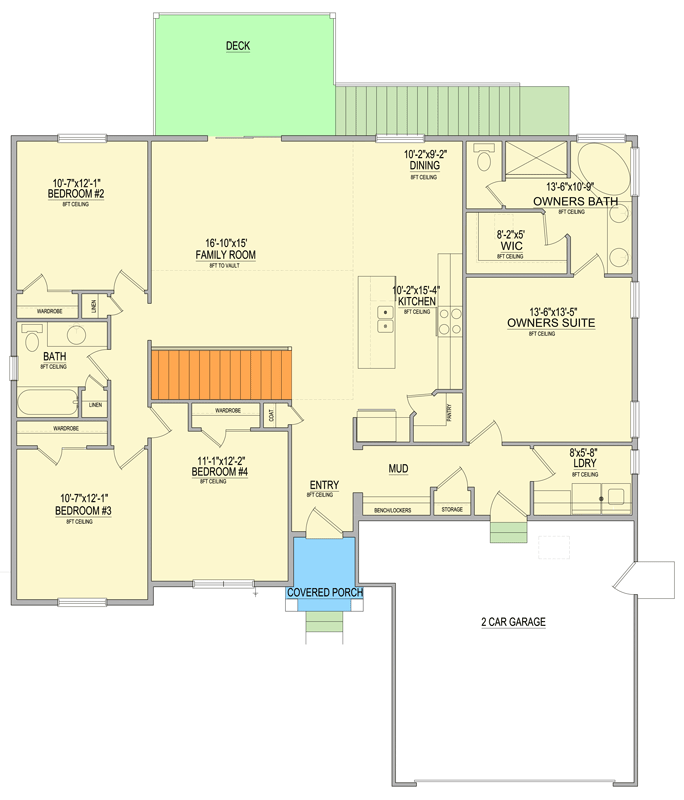 Plan 849075PGE: Craftsman Farmhouse Plan with Flexible Bedrooms - Floor Plan - Main Level - Craftsman, Farmhouse, Ranch, Traditional